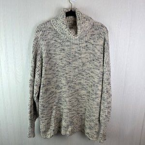Offline by Aerie‎ Oversized sweater cream and gray cowl neck size small